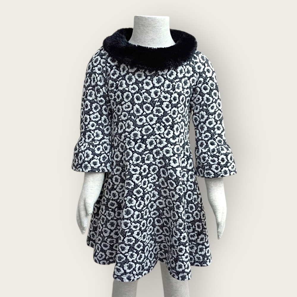 Janie and Jack Black and White Floral Dress
